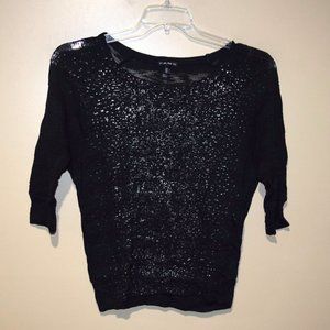 FANG Women's JRS Sz M Black Lightweight 3/4 Sleeve Sweater